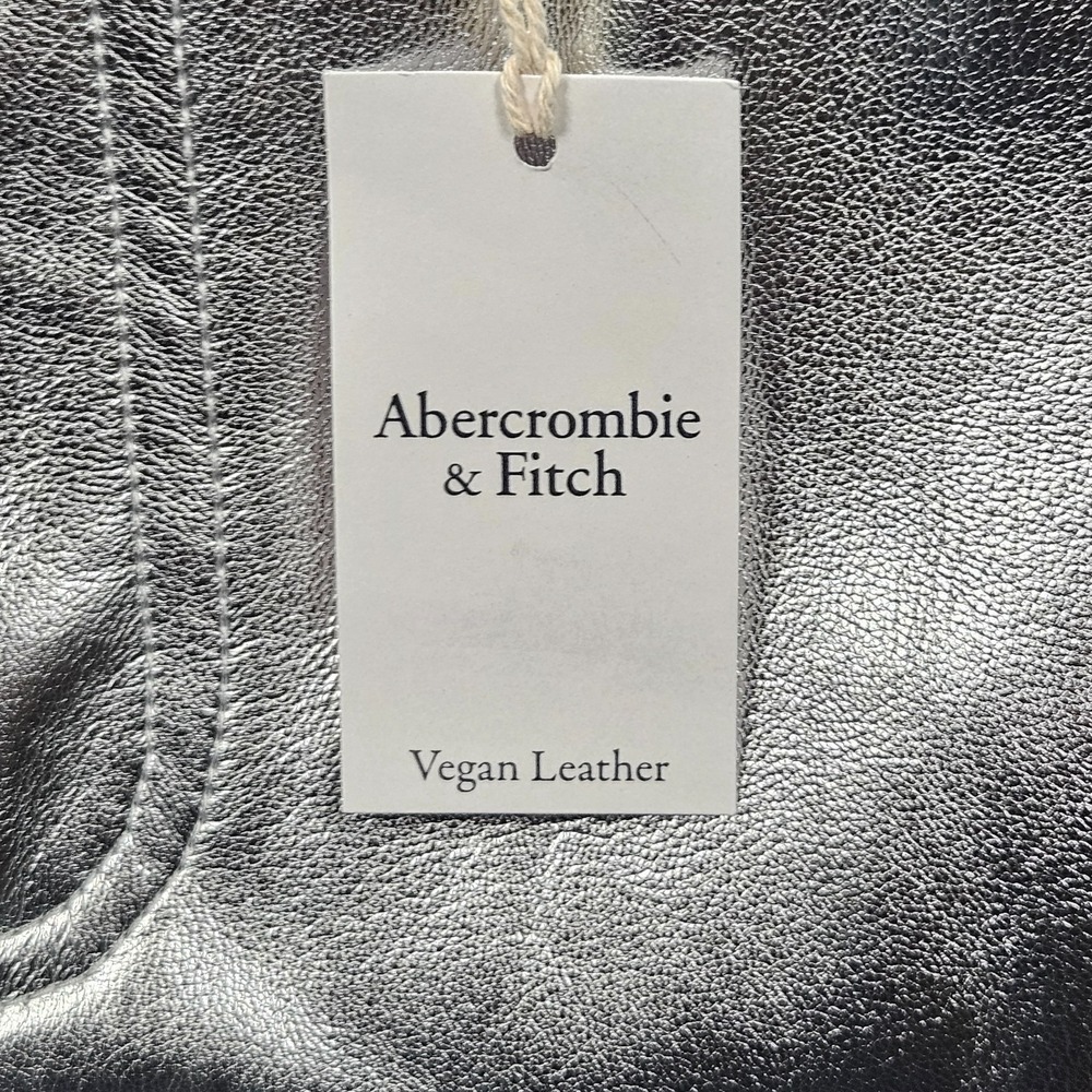 NEW Abercrombie & Fitch Pants Womens 28/6 Silver Faux Leather Ultra High Rise - Picture 4 of 13